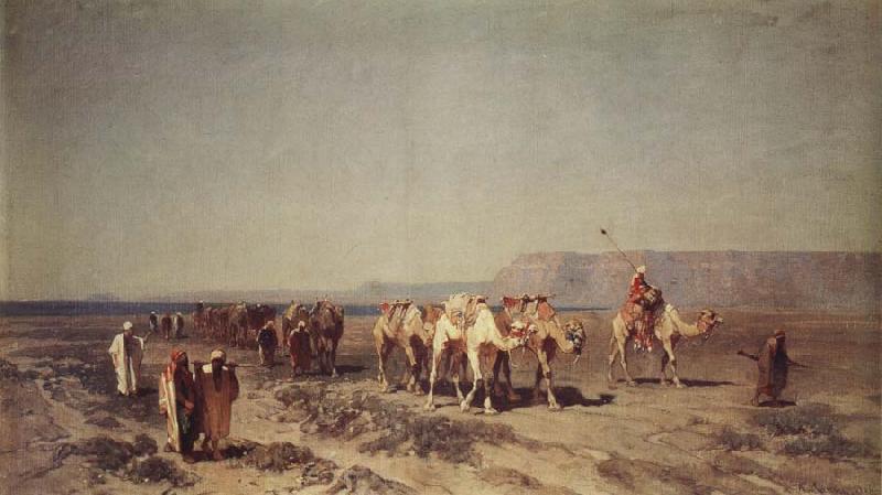 Alberto Pasini Caravan on the Shores of the Red Sea